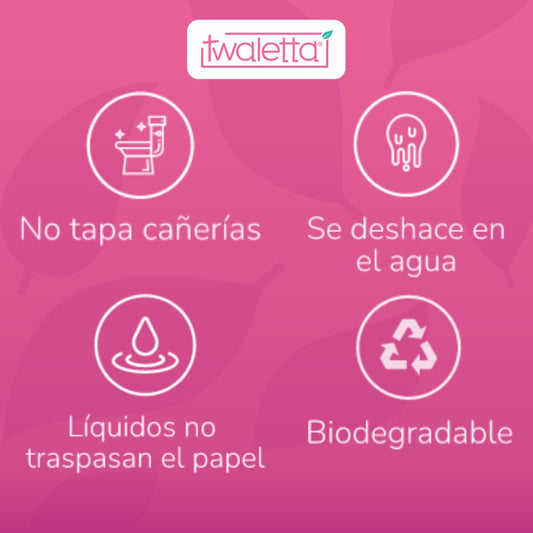 Saniasientos Twaletta 150 piezas (protectores de papel para inodoro) - twaletta.com.mx