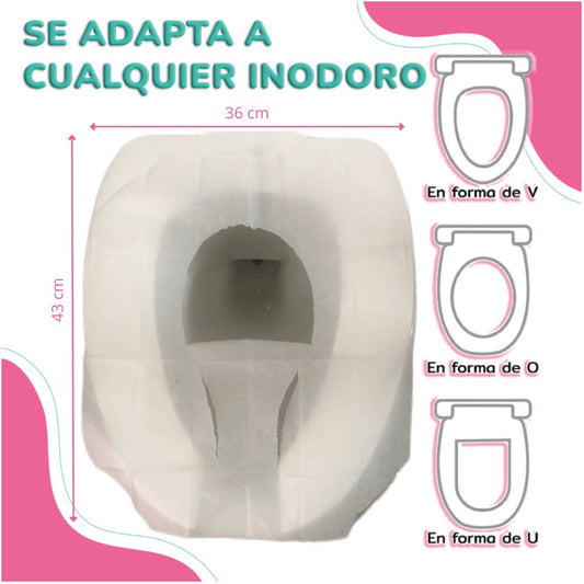 Saniasientos Twaletta 50 piezas (protectores de papel para inodoro) - twaletta.com.mx
